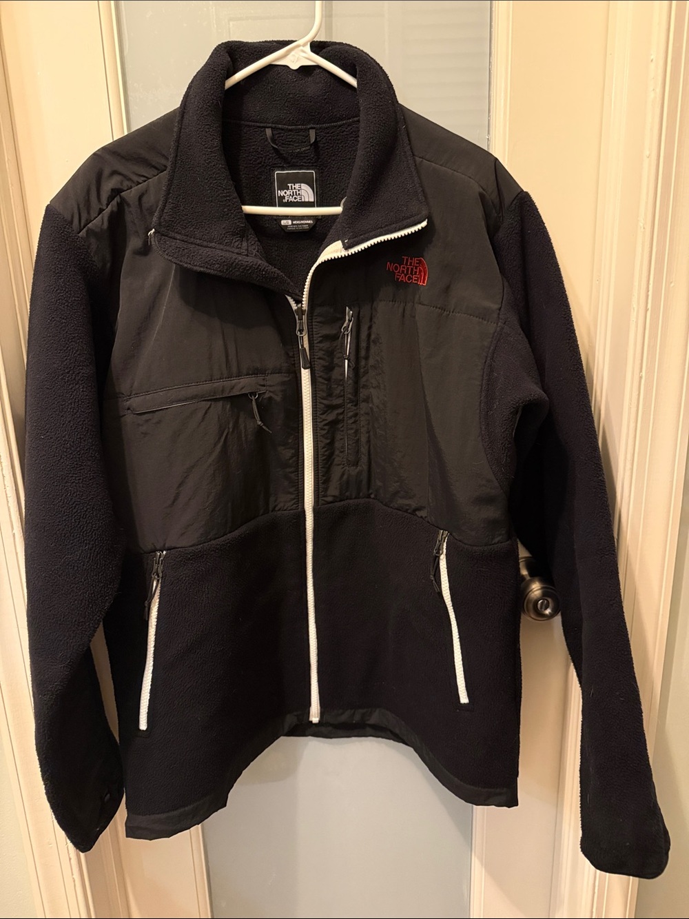 The North Face Black Fleece Jacket with Red Logo - Full Zip